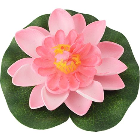 Lotus artificiel de 10 cm, nénuphar flottant, ornement pour jardin ou piscine (1/5)