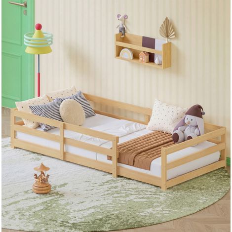 letto struttura letto 90x200 basso in pino naturale OKMYHOME (1/5)