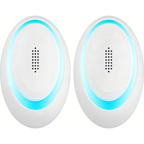 Répulsif Ultrasons - 20 à 65 kHz - Pour Intérieur - Protection 360° - Veilleuse Blanc Chaud - 2 Pièces (1/5)