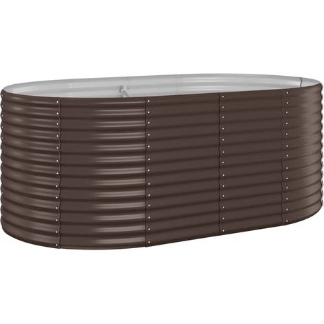 Maison Exclusive - Lit surélevé de jardin Acier enduit de poudre marron