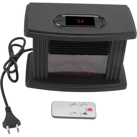 Cheminée électrique portable 1000 W, chauffe-eau rapide et uniforme, à poser sur une table, avec télécommande et prise européenne 220 V.