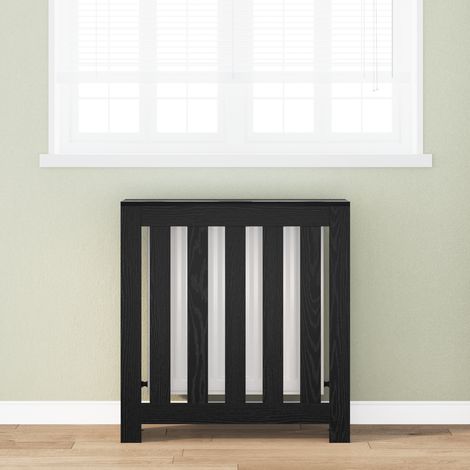 Heizkörperabdeckung Schwarz Eichen-Optik 78 x 20 x 82 cm