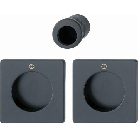 Set per porta scorrevole HOPPE M443 - Finitura F9714M Nero opaco - Foratura cieca - 11621795 (1/3)