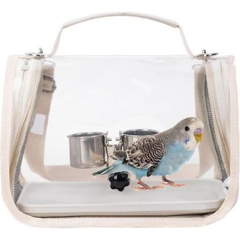 Sac de transport pour oiseaux avec perchoir Cage légère pour perruches Pour conure, cacatoès, perroquet, calopsitte, voyage, camping (1/5)