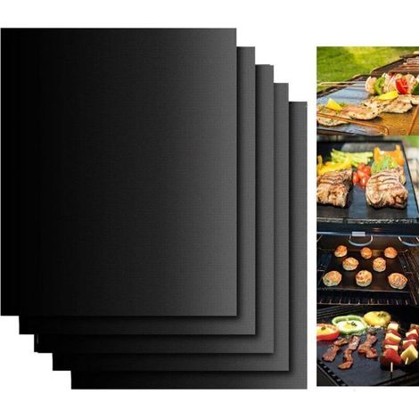 BBQ Grill Mat Lot de 5 tapis de cuisson antiadhésifs (1/4)