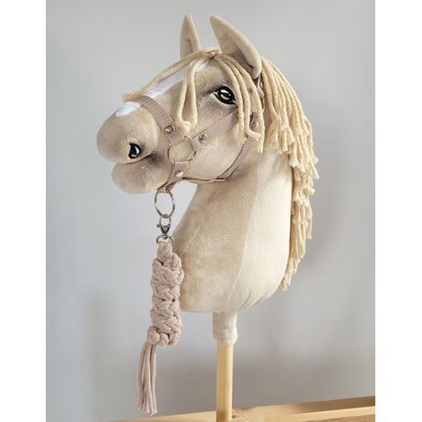 Set Hobby Horse: cavezza A3 + guinzaglio in corda - Beige (1/3)