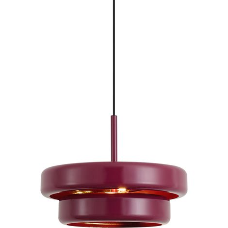 QAZQA Lámpara colgante retro color ciruela con pantalla de metal (1/5)