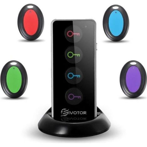 Localisateur d'objets - - Key Finder Anti-Perte - LED Lampe de Poche - 1 Émetteur RF et 4 Récepteurs (1/3)