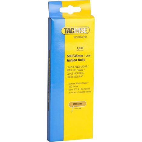 500 18 Gauge 35Mm Angled Nails Pack 1000