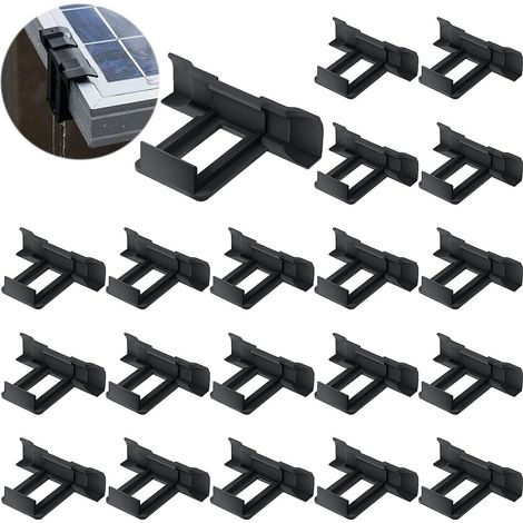 20 Pièces Clips de Drainage pour Panneau Solaire,Clip de Vidange de Boues pour Panneau Photovoltaïque,Clip de Dérivation de Boue,Clips de Nettoyage de Module PV pour Vidange d'Eau (40 mm) (1/5)