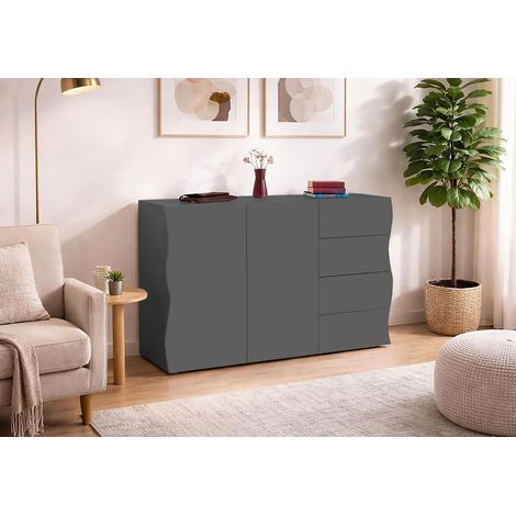 Buffet/bahut moderne 124 cm anthracite mat Onida (1/5)