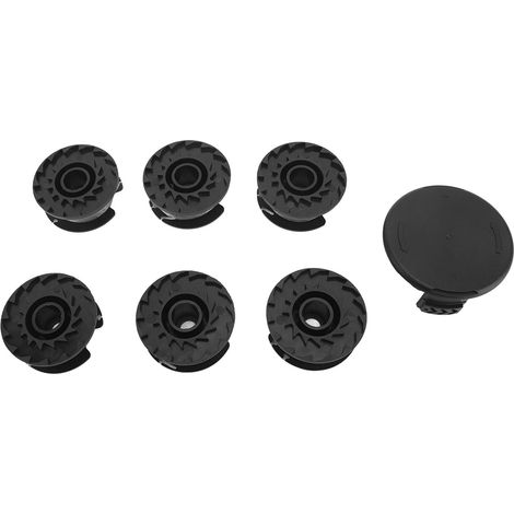 Ersatz-Nylonspule für Rasenmäher, Rasenmäherzubehör, inklusive 6 Spulen und 1 Kappe für Elektrorasenmäher F016800569 (1/5)