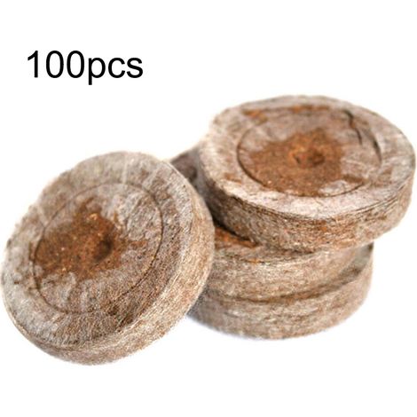 Paquete de 100 bandejas de fibra vegetal biodegradables para semilleros – tamaño 3 x 3 x 1 cm
