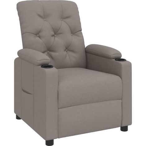 Recliner Chair Taupe Fabric vidaXL (1/5)