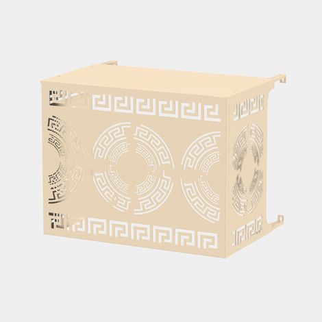 Cache climatiseur - Méandre Cache climatiseur - Méandre - Fixation murale - Ivoire RAL 1015 - Taille S (H 70 x L 90 x P 50-74 cm) (1/5)