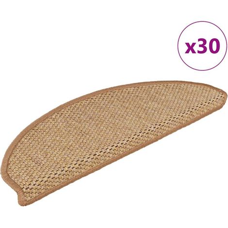 Alfombra autoadhesiva escalera sisal 30 uds 65x21x4 cm sisal vidaXL