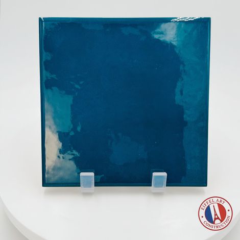 Aelle - Carrelage extérieur piscine carré bleu brillant 15x15 cm SPA&POOLS GLACIER - Vendu par boîte de 0,5 m²