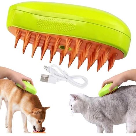 Filiyano-Brosse vapeur pour chats, brosse vapeur pour chiens et chats, brosse 3 en 1 pour chats, peigne de massage à spray pour chats, brosse (1/4)
