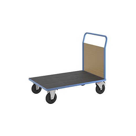 Carro de plataforma con paredes de madera  con 1 pared frontal 
