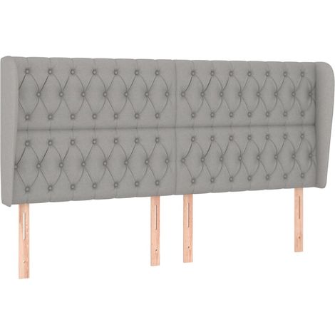 Maison Exclusive - Testiera ad Orecchio Grigio Chiaro 183x23x118/128 cm in Tessuto (1/5)