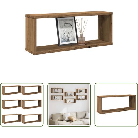 vidaXL Étagères murales sous forme de cube 6 pcs chêne artisanal (1/5)