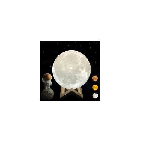 Lampe lune 3D, 3 couleurs, veilleuse rechargeable, 15 cm, décoration, cadeau –
