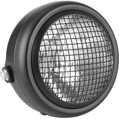 Phare de moto de 7 pouces et 55 W de style calandre, phare halogène de style rétro avec une luminosité élevée et une lentille transparente. (1/5)