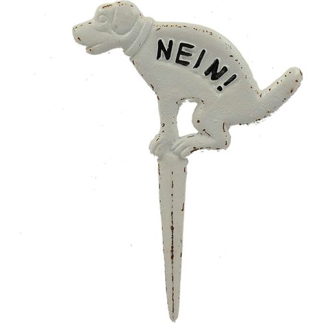 Esschert Design Hundestecker "Nein" Weiß - Gusseisen (1/2)