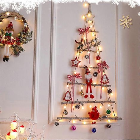 MIMIGO Warmweißer Weihnachtsbaum für die Wand – DIY-Weihnachtsbaum-Anhänger für stimmungsvolle Weihnachtsdekoration (1/5)
