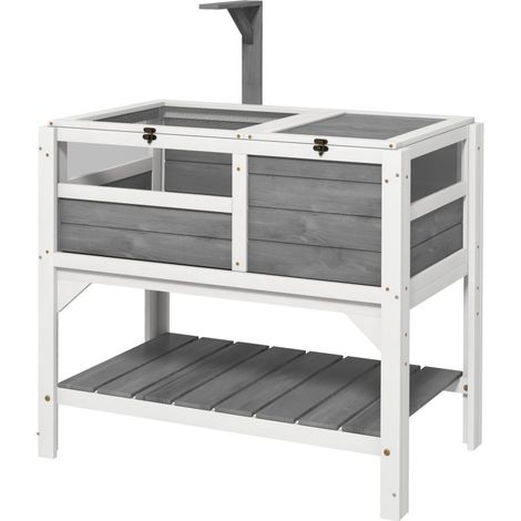 Maison pour Tortues Interieur Exterieur, Enclos en Bois avec Support d'clairage pour Reptiles, Petits Animaux (1/5)