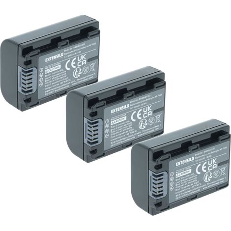 EXTENSILO 3x Akku kompatibel mit Sony DCR-SR75(E), DCR-SR72(E), DCR-SR77E, DCR-SR77, DCR-SX30E, DCR-SX30, DCR-SX31 Kamera (650 mAh, 7,2 V, Li-Ion) (1/5)