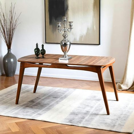 Table à manger vintage - bois brun, 160 cm DILI (1/4)