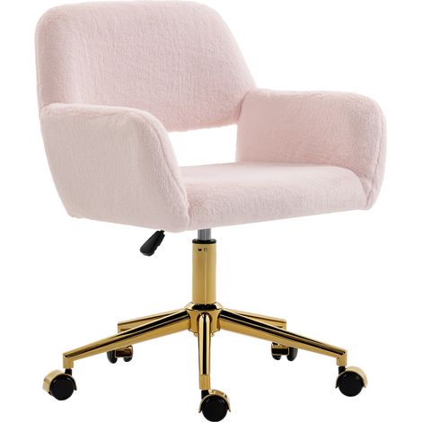 HOMCOM Swivel Office Chair, Vanity Desk Chair with Adjustable Height, Wheels (1/5)