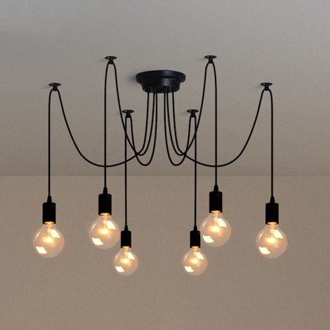 Antico Lampadario Industriale Moderno Creativo Regolabile DIY Decorareativo Camera da Letto Soggiorno (6 Porta Lampada)