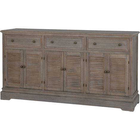 Delphine Collection 6 Door 3 Drawer Large Dresser Base - Wood - L41 x W160 x H84 cm - Brown