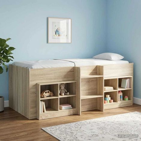 vidaXL Hochbett für Kinder Sonoma-Eiche 90 x 190 cm Holzwerkstoff (1/5)