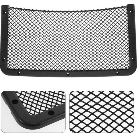 Filet De Rangement Pour Véhicule, 42 X 21 Cm, Noir, Pour Suv, Camping-car, Bateau, Fixation Mural Avec Vis Fournies (1/4)