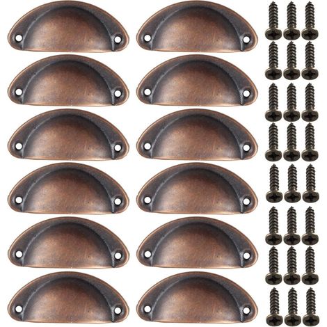 82-mm-Schubladengriff, 12er-Pack Möbelgriffe mit Schrauben, für Kommoden, Kleiderschränke, Schminktische und Schränke