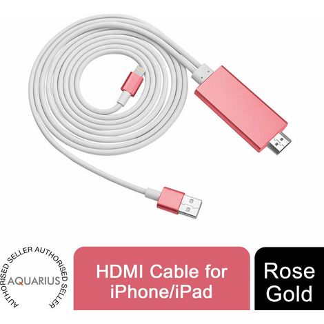 Aquarius Full HD Support HDMI Connector Cable for Phone/Pad Rose Gold (1/5)