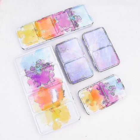 Aufbewahrungsbox aus Eisen für leere sternförmige Paletten mit 24/48 Fächern und halben Näpfchen für Aquarell-/Öl-/Acrylfarben. (1/3)