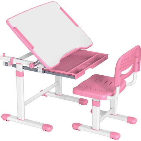 Escritorio infantil ajustable Mozos DC-SET-pink con silla rosa (1/5)