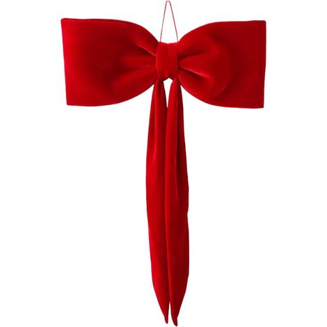 Grand Nœud De Noël 30cm 40cm En Velours Rouge Pour Décoration Intérieure Et Extérieure Porte Couronne Guirlande Cadeau Festif (1/4)