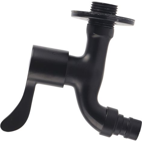 Schwarzer, wandmontierter Wasserhahn aus Edelstahl 304 für Garten, Spüle oder Waschmaschine, robuster Außenwasserhahn (1/5)