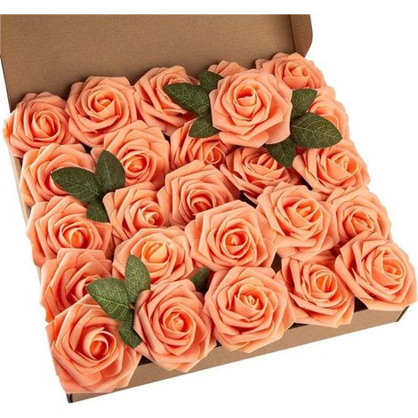 Rosas artificiales, para el Día de San Valentín, el Día de la Madre, bodas, baby showers, aproximadamente 20 cm de largo, 8 cm de diámetro (1/5)