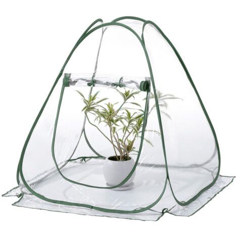 QORVA-Serre Pop Up,Serre Portable 70x70x80 cm,Petite Serre D'hivernage pour Plantes,Serre Protection Plantes Tente,Serre De Jardin en PVC Protection Contre Le Gel,Lntérieur Ou Extérieur