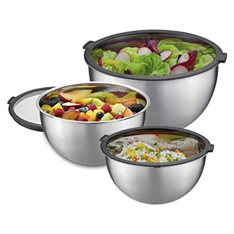Set mit 3 salatschüsseln (1 l/2,5 l/4,5 l) mit luftdichten edelstahldeckeln - Gefu - 89430