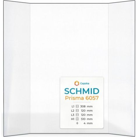 Vitre Schmid PRISMA 6057 - Verre Prismatique pour insert - (120 + 308 + 120) x 510 mm (L2+L1+L3 x H1) - 4 mm