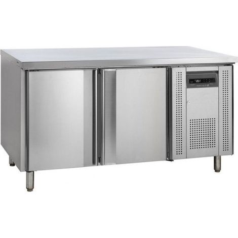 Table comptoir inox ventilée positive 380 Litres, 2 portes x (L)600 x (P)400 mm, sans dosseret, 300 W, 220 V - MONO (1/3)
