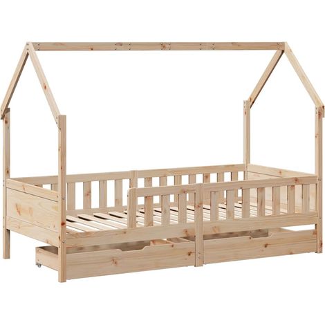 vidaXL Cadre de lit enfants avec tiroirs sans matelas 90x190 cm bois (1/5)