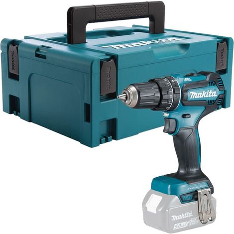 Makita – Perceuse à percussion 18V LXT – Moteur BL, 21 positions de couple, technologie XPT, éclairage LED – Coffret MakPac – DHP485ZJ